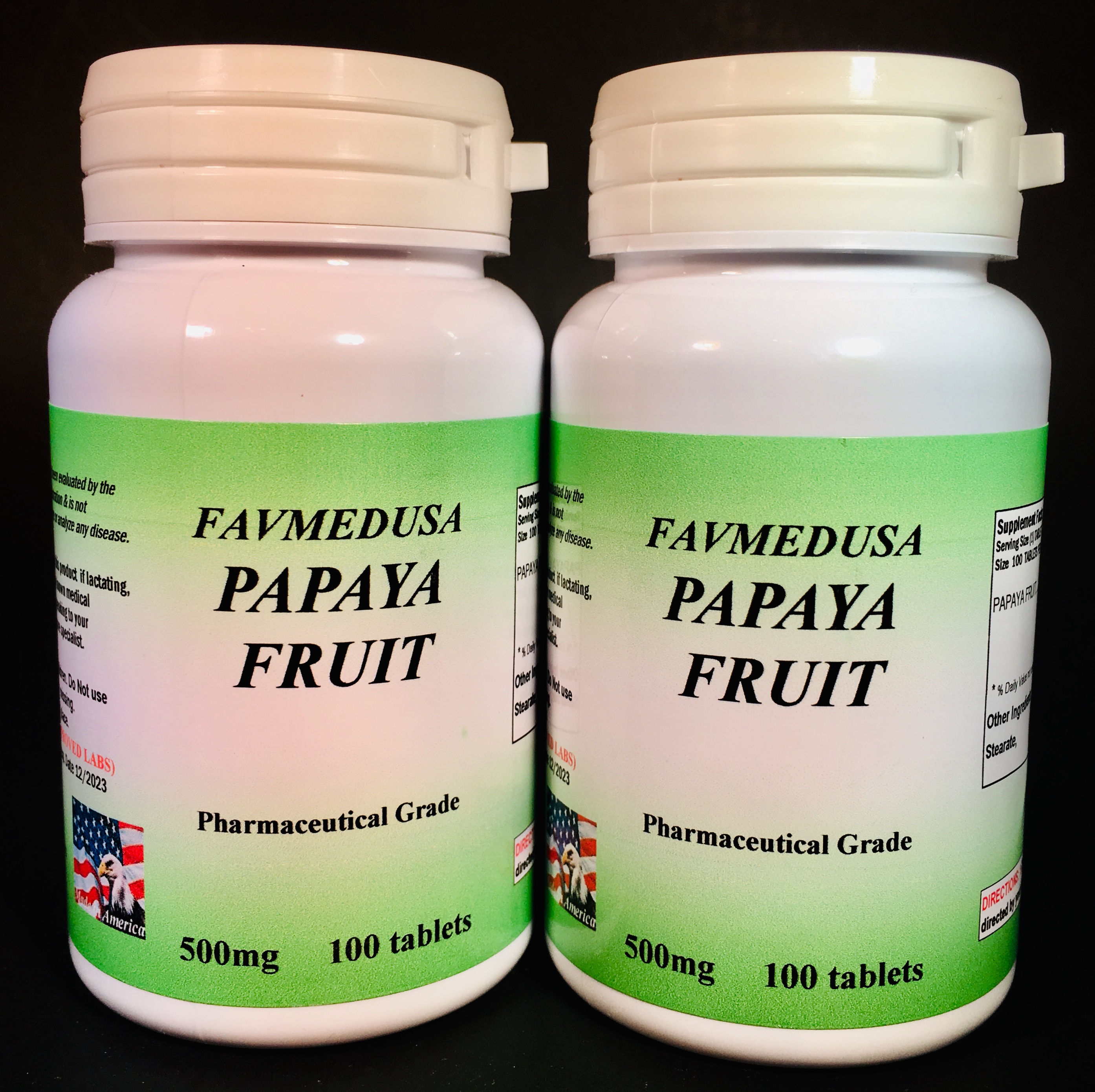 Papaya Fruit Extract 500mg - 200 (2x100) tablets